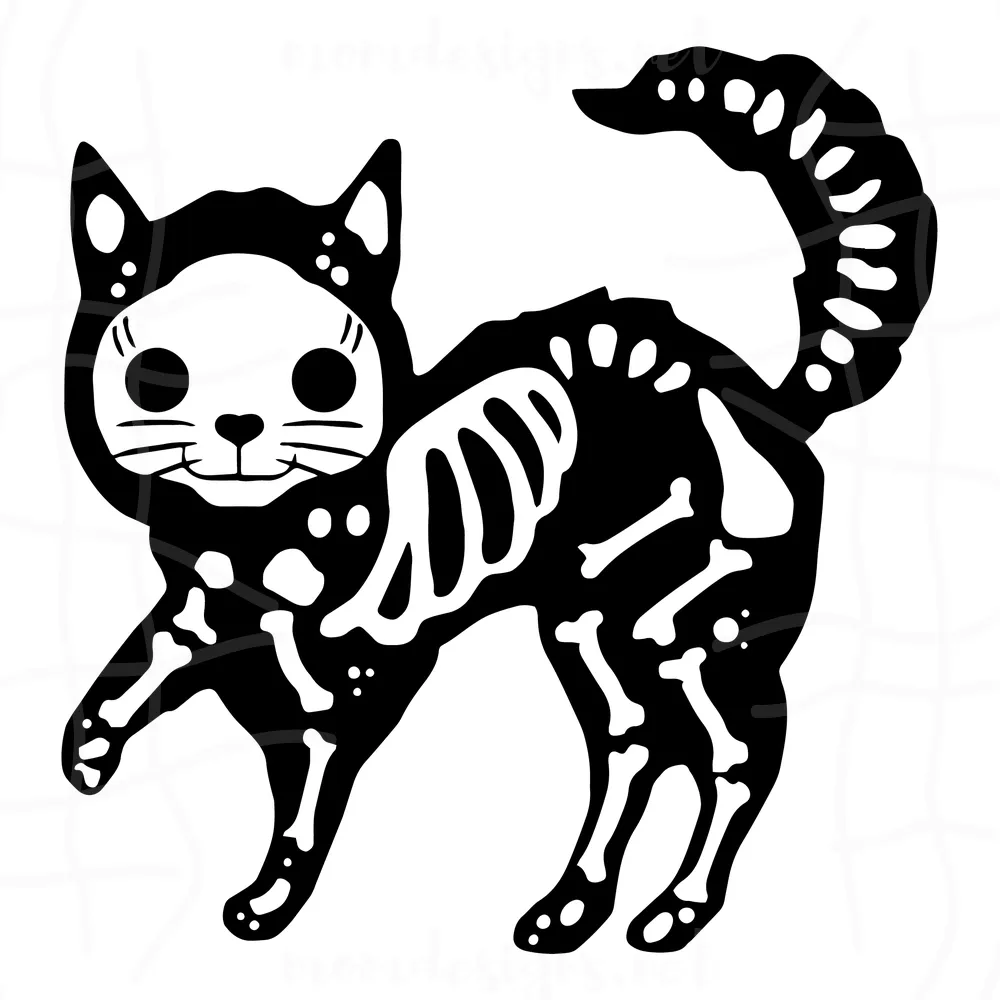 Cat Skeleton Svg, Skeleton Svg, Cat Svg, Halloween Svg, Horror Svg