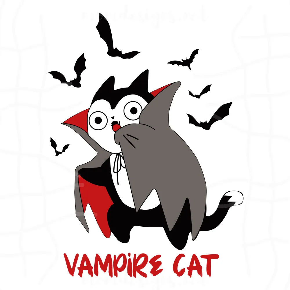 Vampire Cat SVG, Halloween SVG, Vampire SVG, Cat SVG