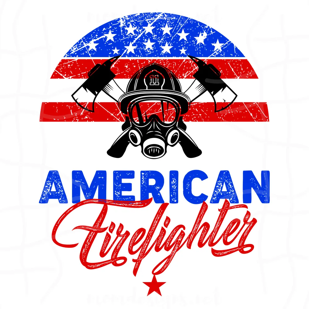 American Firefighter Flag Svg, Firefighter Red Line Svg