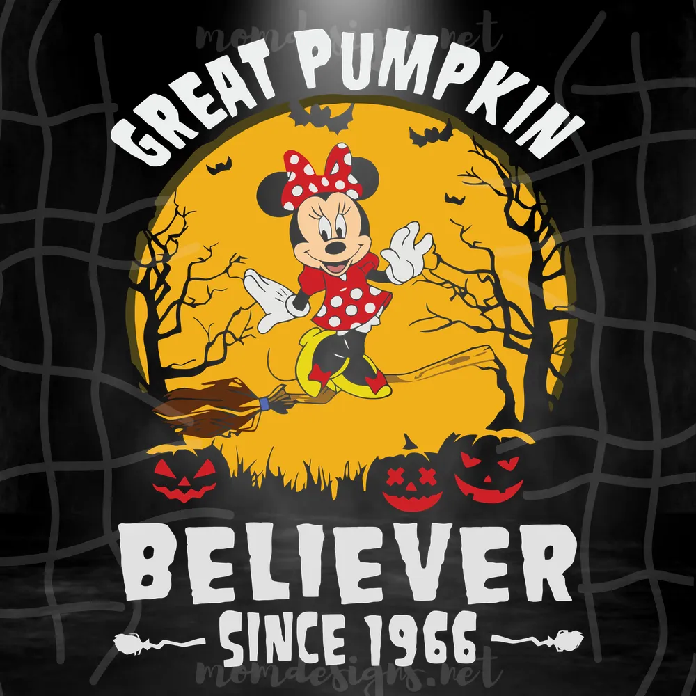 Great Pumpkin Minnie Believer Svg, Halloween Svg, Minnie Disney Svg, Great Pumpkin Svg, Believer Svg, Since 1966 Svg, Tree Svg, Bat Svg, Moon Svg, Halloween Day Svg, Halloween Party Svg, Happy Halloween Svg, Halloween Costume Svg