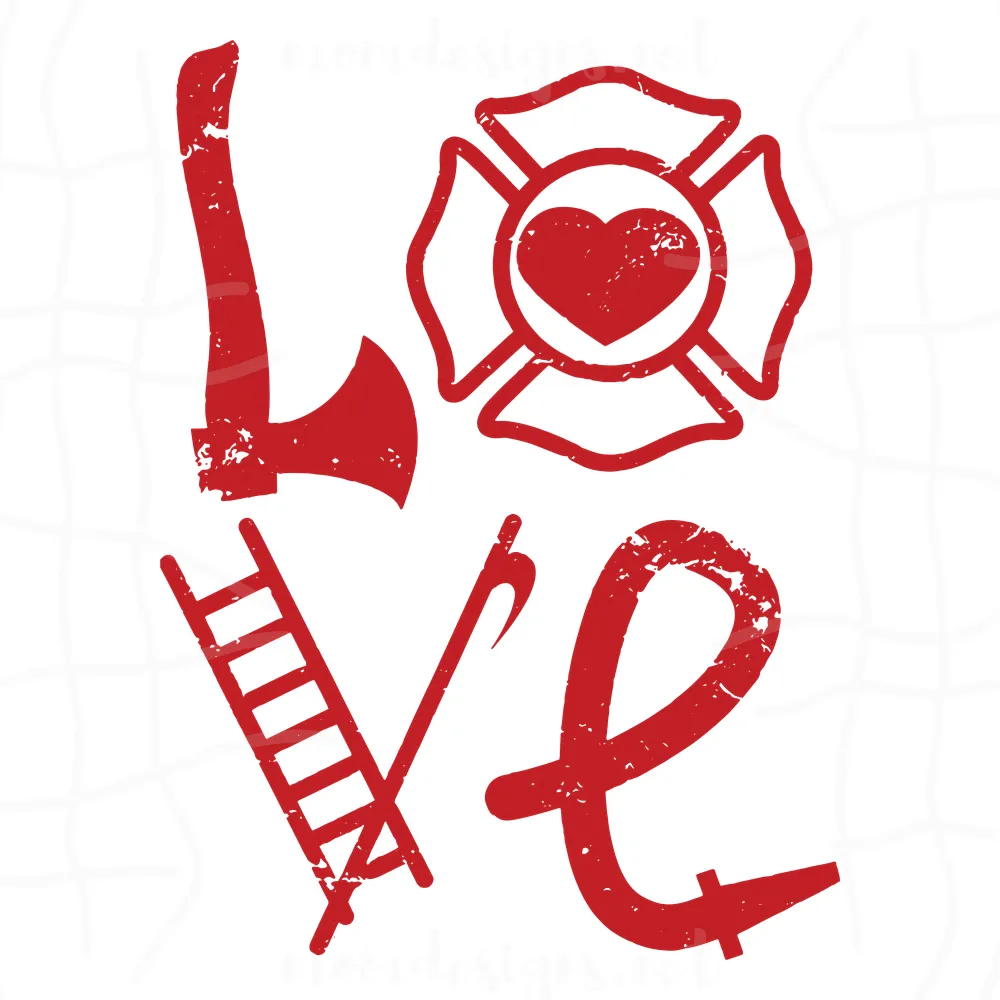 Firefighter Love Svg, Firefighter Svg, Cricut Files, Clip Art, Instant Download