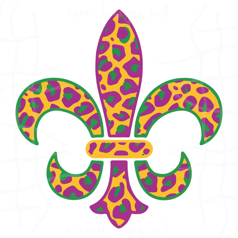 Leopard Mardi Gras Fleur De Lis Svg, Mardi Gras Fleur De Lis Svg, Mardi Gras Svg