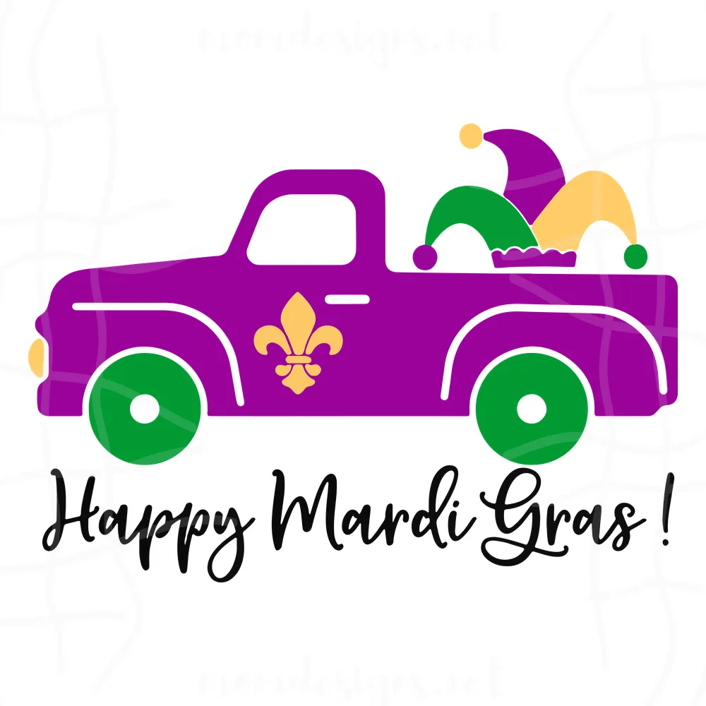 Happy Mardi Gras Svg, Mardi Gras Svg, Funny Mardi Gras Svg, Truck Mardi Gras Svg