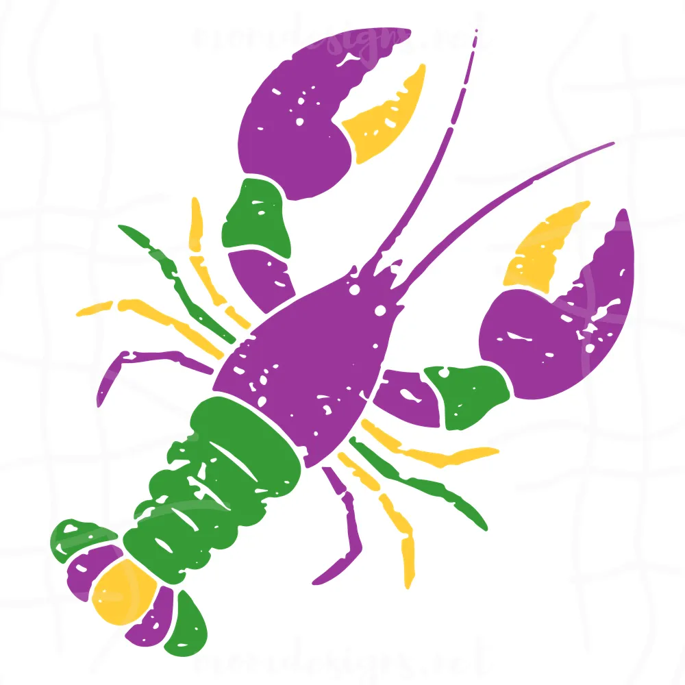 Distressed Crawfish Svg, Grunge Crawfish Svg, Mardi Gras Svg, Crawfish Svg