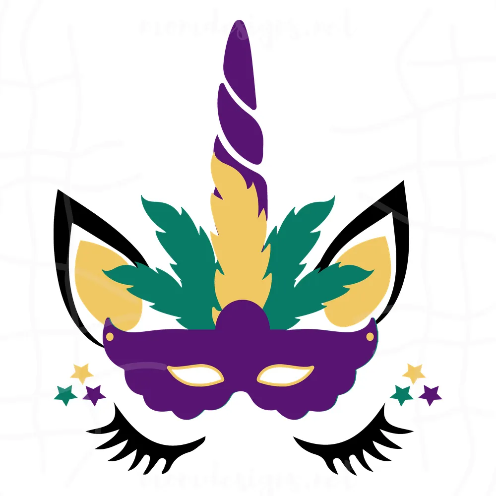 Mardi Gras Unicorn SVG PNG