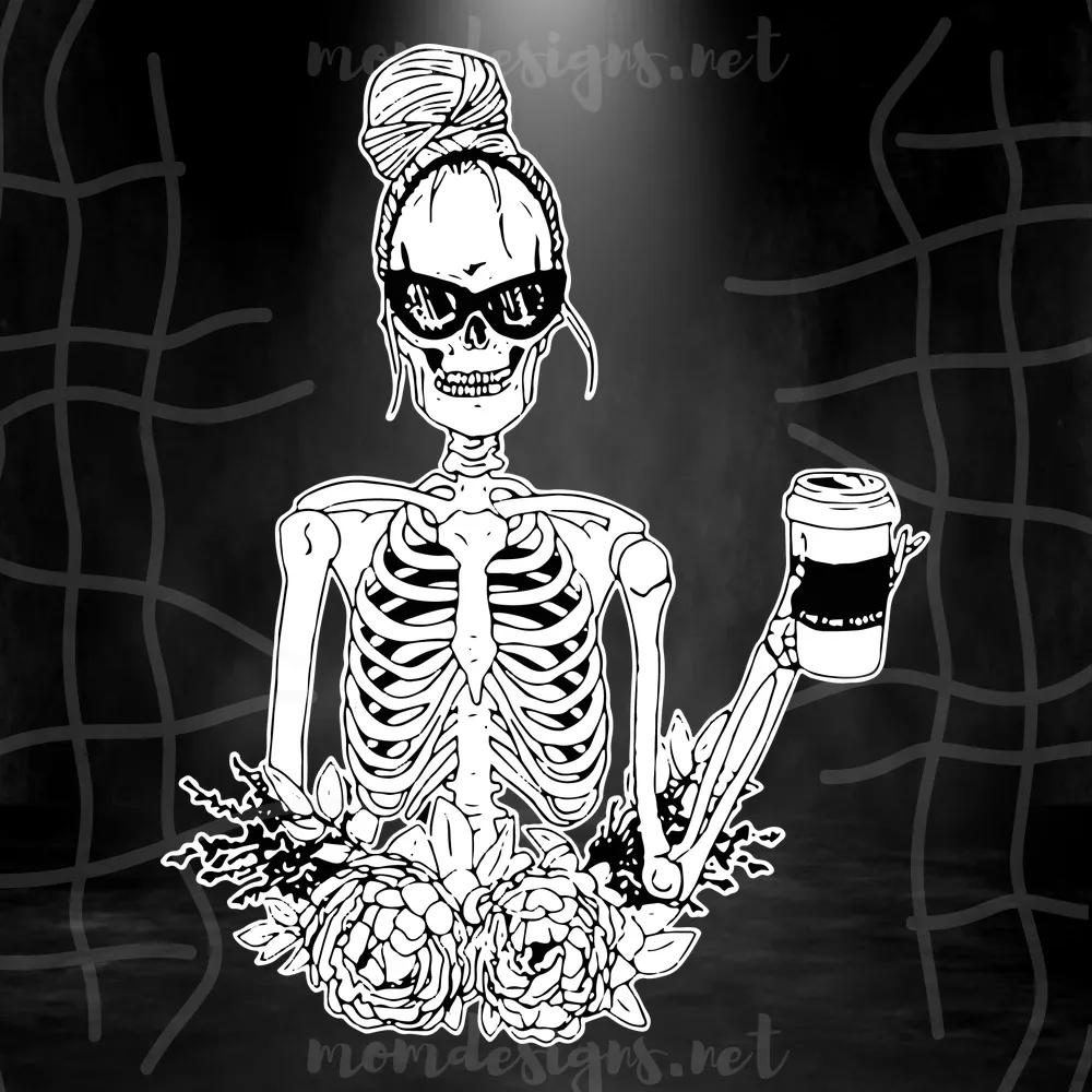 Dead Inside But Caffeinated SVG, Halloween SVG, Skeleton SVG, Caffein SVG