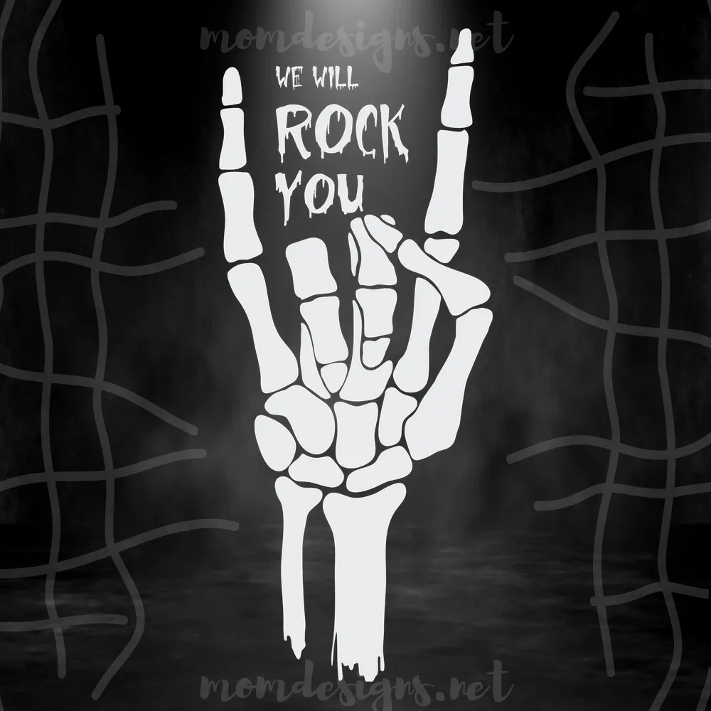 We Will Rock You Svg, Rock Svg, Halloween Svg, Skeleton Svg, Svg Png Dxf Eps Cut File Instant Download