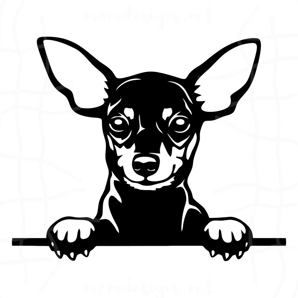 Min Pin Miniature Pinscher Dog Peekaboo Svg, Dog Svg, Peekaboo Svg