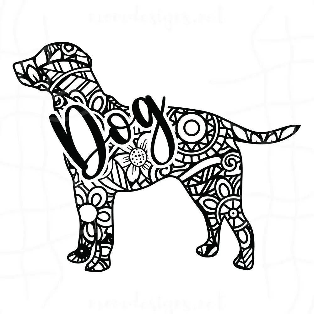 Mandala Labrador Retriever Dog SVG Silhouette