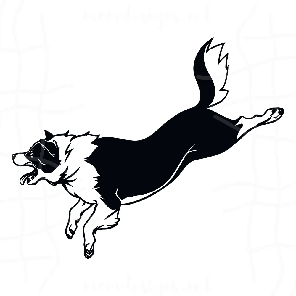 Running Jumping Dog SVG Silhouette