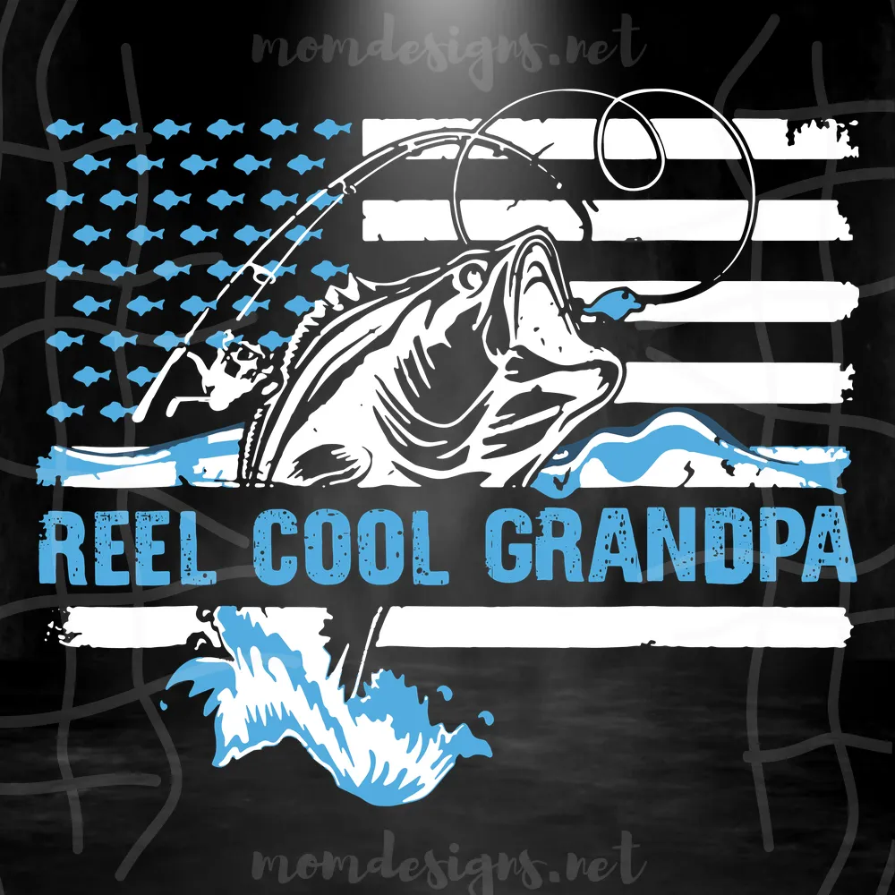 Reel Cool Grandpa Svg, Grandpa Svg, Fishing Lover Svg, Fisherman Daddy Svg