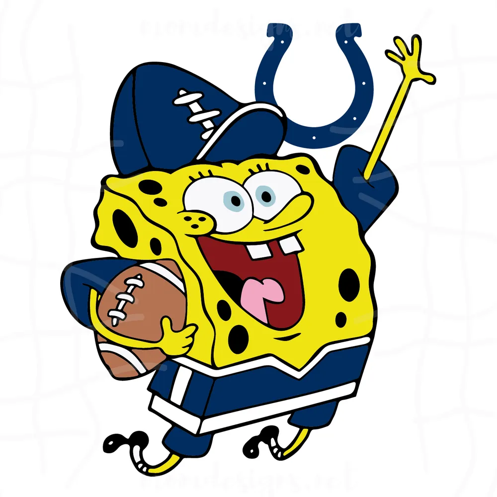 Indianapolis Colts Football Spongebob Svg, Sport Svg, Indianapolis Colts Svg, Colts NFL Svg, Colts Football Team, Indianapolis Svg, Super Bowl Svg