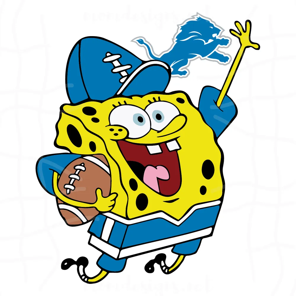 Detroit Lions Football Spongebob Svg, Sport Svg, Detroit Lions Svg, Detroit Svg, Lions Svg, Lions Football Team, Super Bowl Svg