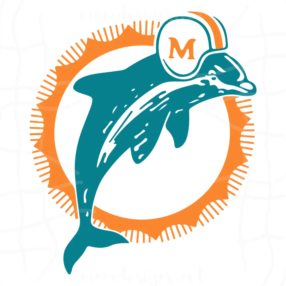 Miami Dolphins logo Cutting Files For Cricut, SVG, DXF, EPS, PNG Instant Download