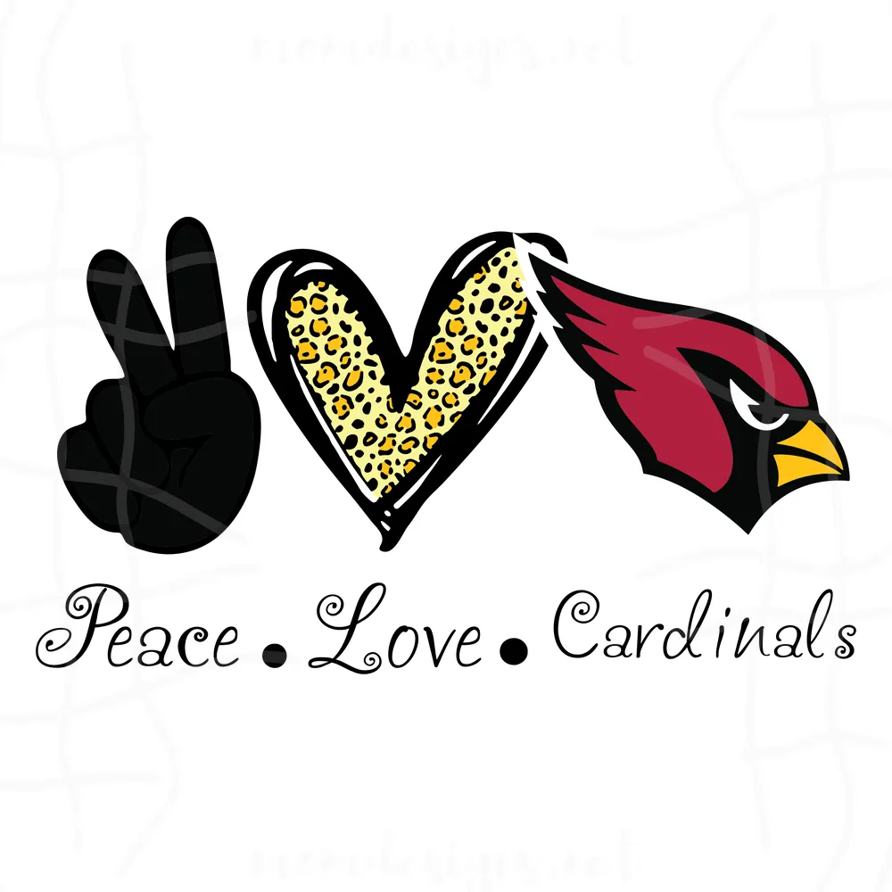Peace Love Arizona Cardinals Svg, Arizona Cardinals Svg, Cardinals Svg