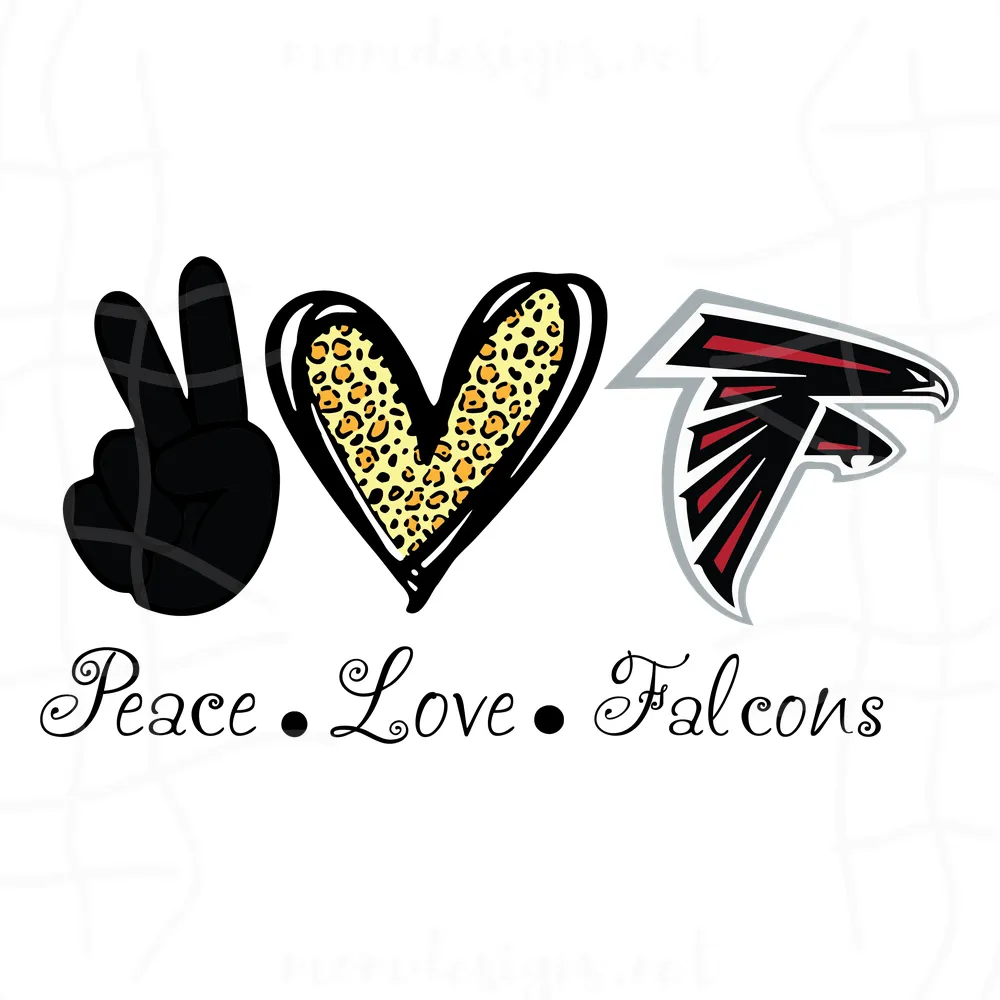 Peace Love Atlanta Falcons Svg, Atlanta Falcons Svg, Falcons Svg, Nfl Svg