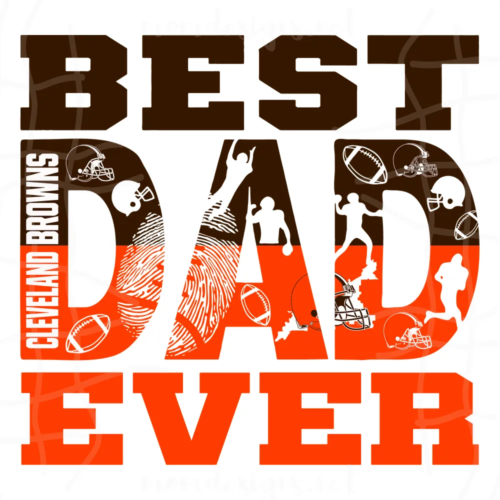 Best Dad Ever Cleveland Browns Svg, Best Dad Ever Svg, Trending Dad Nfl Svg
