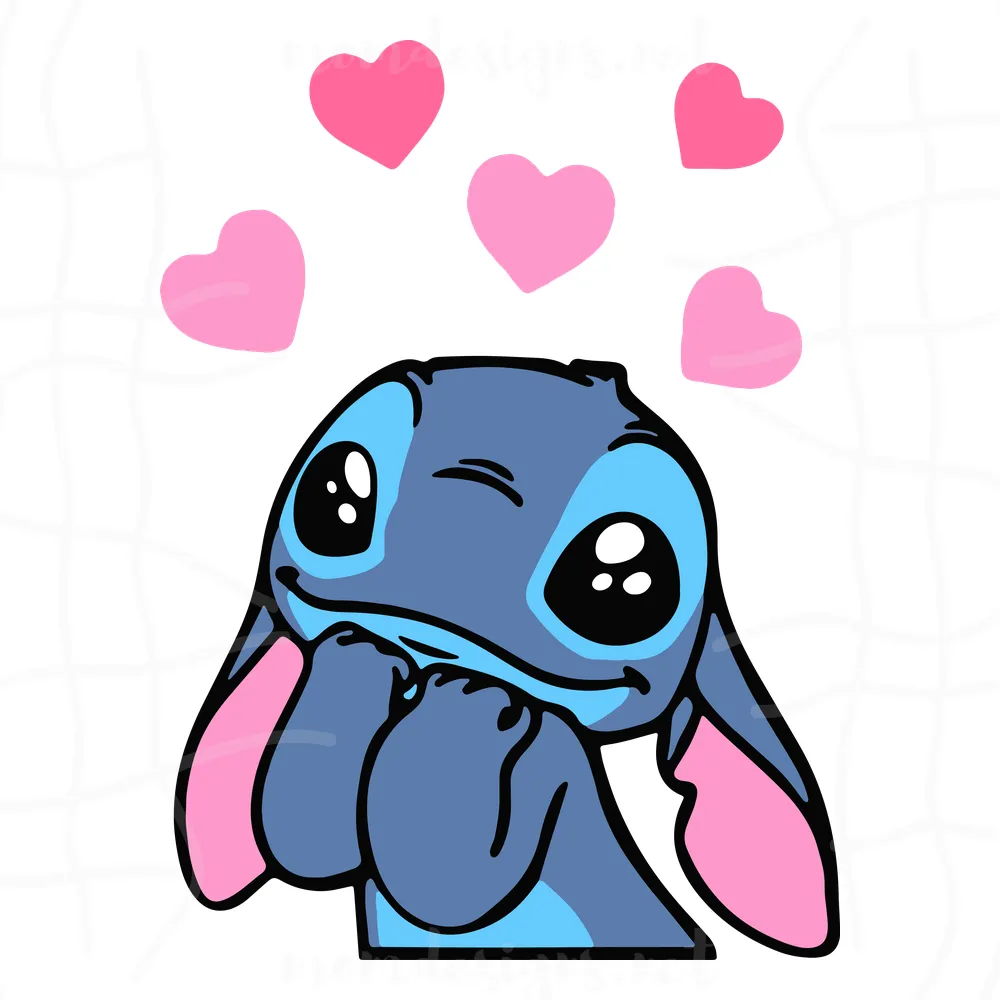 Stitch Valentine Heart Svg, Stitch Svg, Stitch Valentine Svg, Valentines Svg