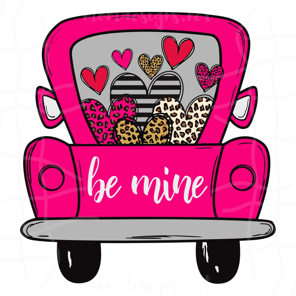Valentines Truck Svg, Pink Truck Svg, Pink Be Mine Svg, Xoxo Svg, Valentine'S Day Svg