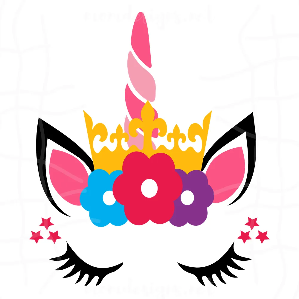 Unicorn With Crown SVG PNG, Unicorn Eyeliner Svg