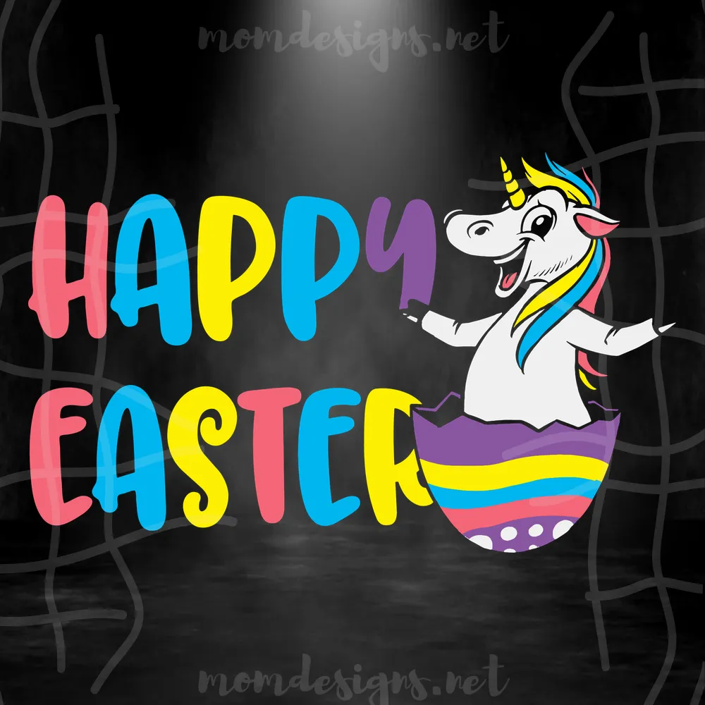 Happy Easter With Unicorn Svg, Happy Easter Egg Svg, Happy Easter Unicorn Svg
