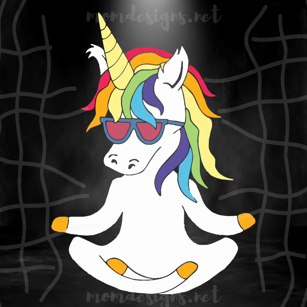 Girly Unicorn Sitting Svg, Unicorn Svg, Unicorn Yoga Svg, Magic Unicorn Svg