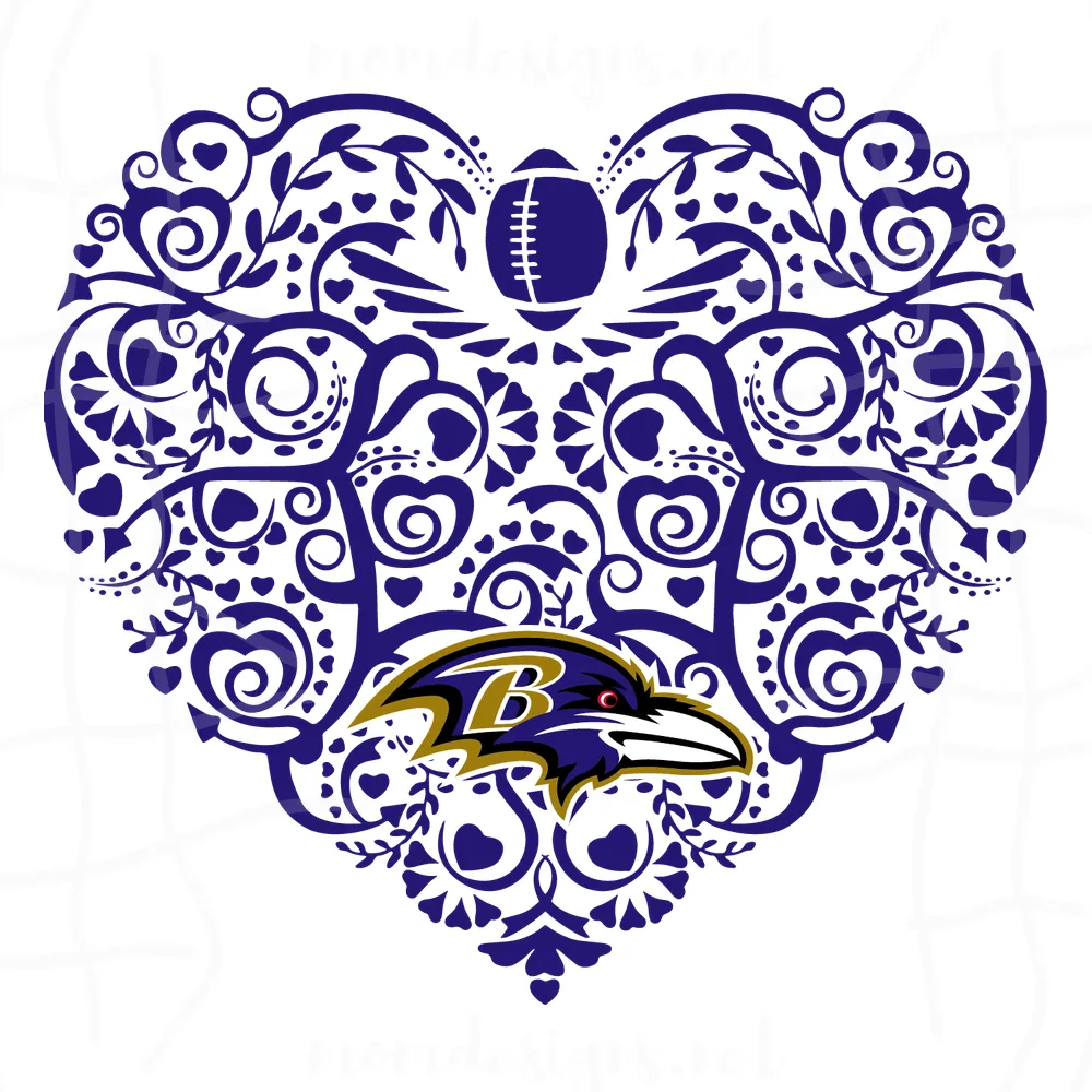  Baltimore Ravens Football Heart Svg, Sport Svg, Baltimore Ravens Svg, Ravens Football Team, Ravens Svg, Baltimore Svg, Super Bowl Svg, NFL Teams, NFL Teams Logo, Ravens Fan, Football Svg, Football Teams Svg