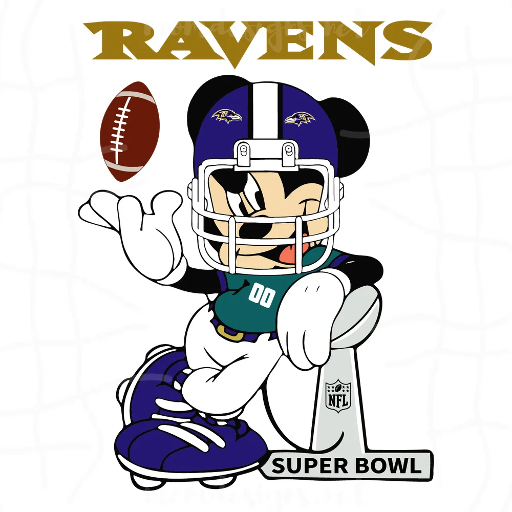 Mickey Mouse Baltimore Ravens Svg, Sport Svg, Baltimore Ravens Svg, Ravens Football Team, Ravens Svg, Baltimore Svg, Super Bowl Svg, NFL Teams, NFL Teams Logo, Ravens Fan, Football Svg, Football Teams Svg