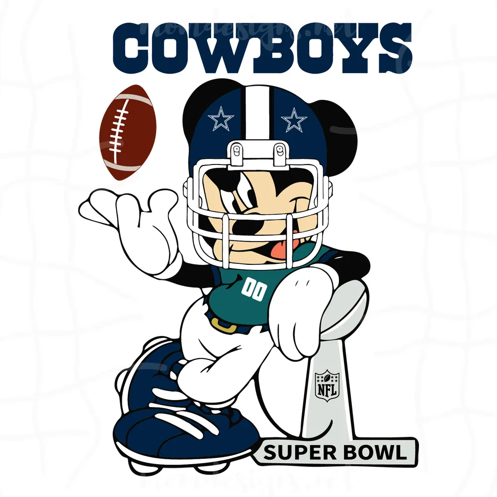 Mickey Mouse Dallas Cowboys Super Bowl, Graphic Design