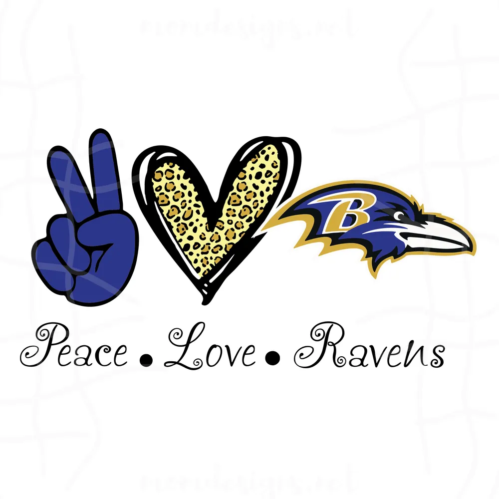 Peace Love Baltimore Ravens Svg, Baltimore Ravens Svg, Ravens Svg, Nfl Svg