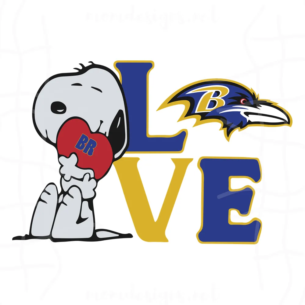 Snoopy Love Baltimore Ravens Svg, Baltimore Ravens Svg, Snoopy Ravens Svg, NFL Svg, Sport Svg, Football Svg, Cricut File, Clipart