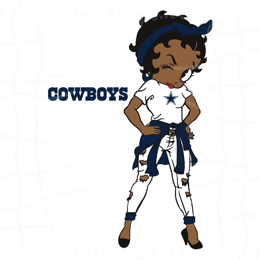 Dallas Cowboys Betty Boop Girl Svg, Sport Svg, Cowboys Girl Svg, American football team, Football Svg