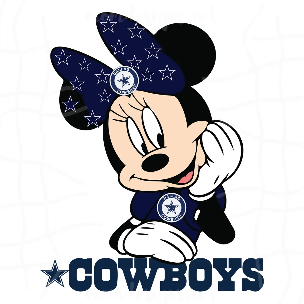 Minnie Mouse Dallas Cowboys Headshot ,NFL Svg, Football Svg, Cricut File, Svg