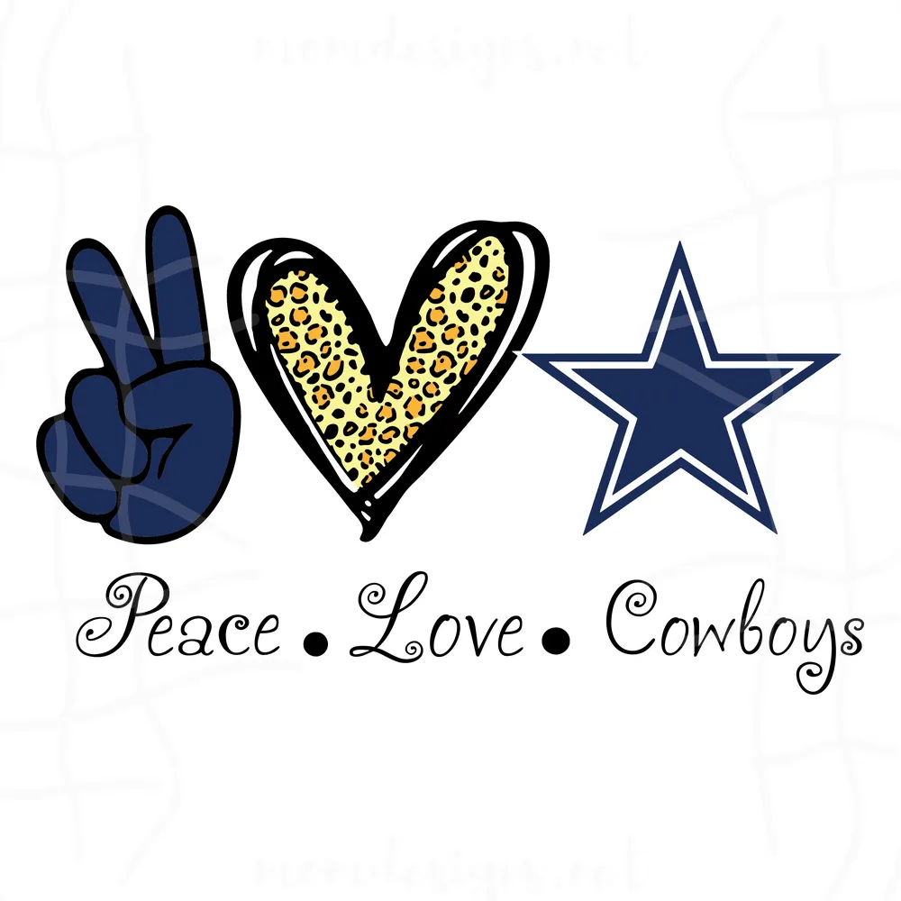 Peace Love Dallas Cowboys Silhouette Svg Clipart Free