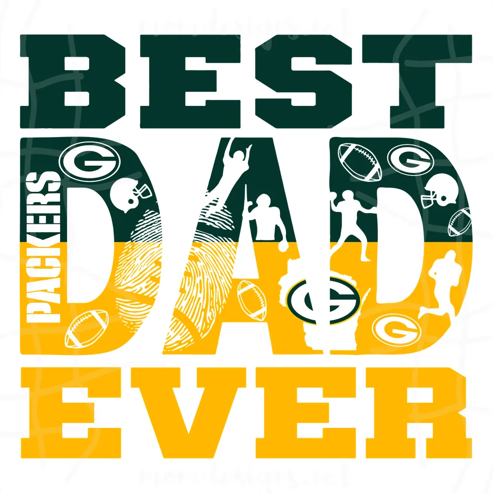 Best Dad Ever Green Bay Packers Svg, Best Dad Ever Svg, Trending Dad Nfl Svg