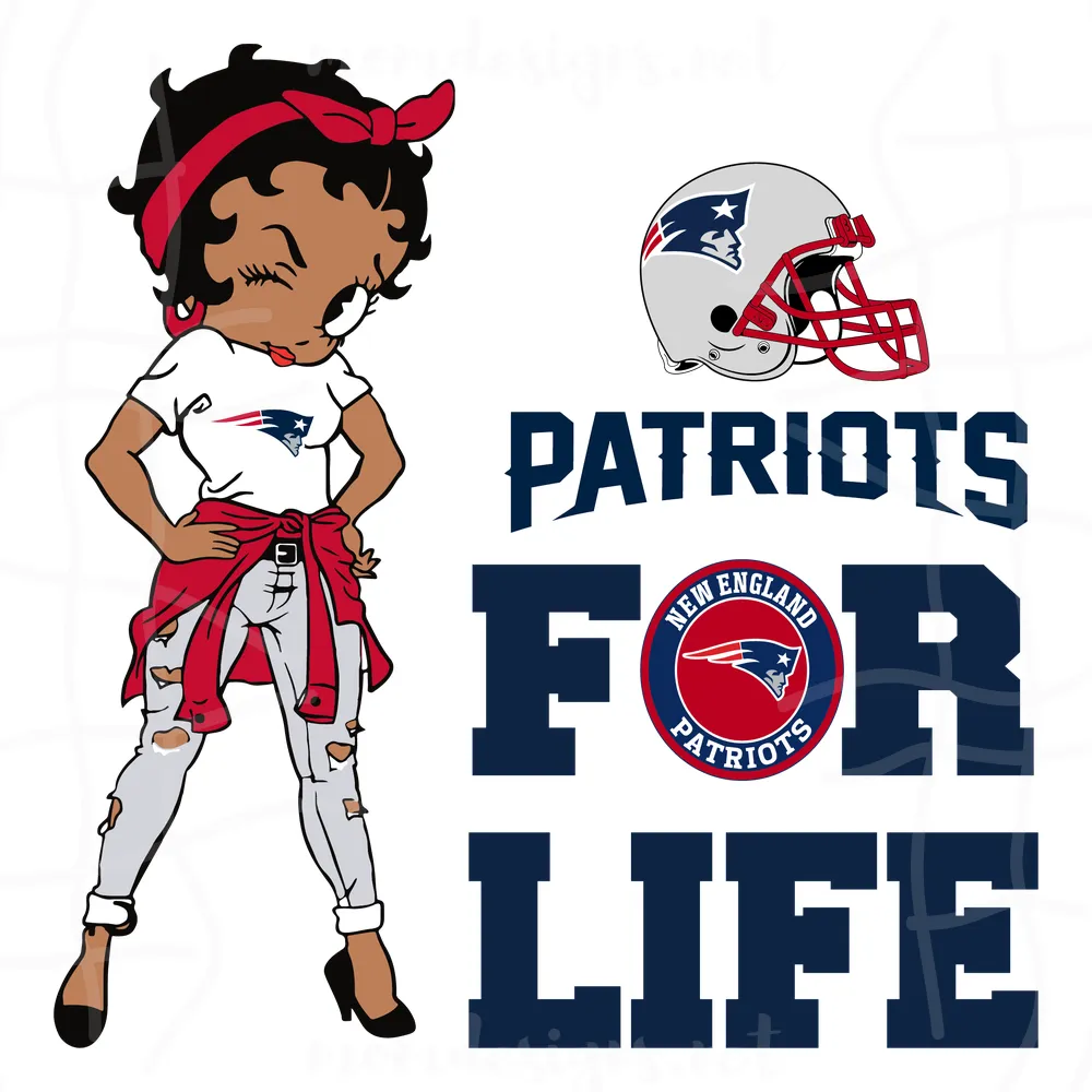 Betty Boop New England Patriots For Life SVG, New England Patriots Svg, Patriots Svg, Patriots NFL Svg, nfl football, nfl fan, patriots nfl, patriots fans