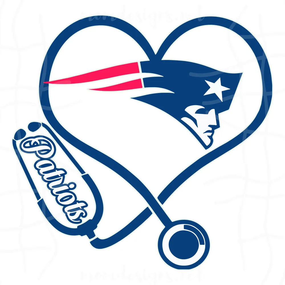 New England Patriots Heart Stethoscope Svg, New England Patriots Svg