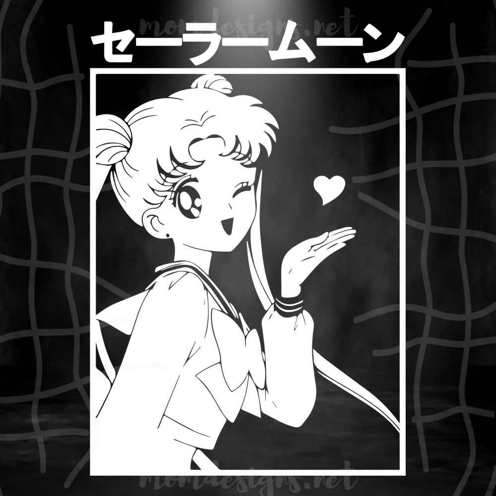Usagi Tsukino Sailor Moon Black And White, Vector Svg