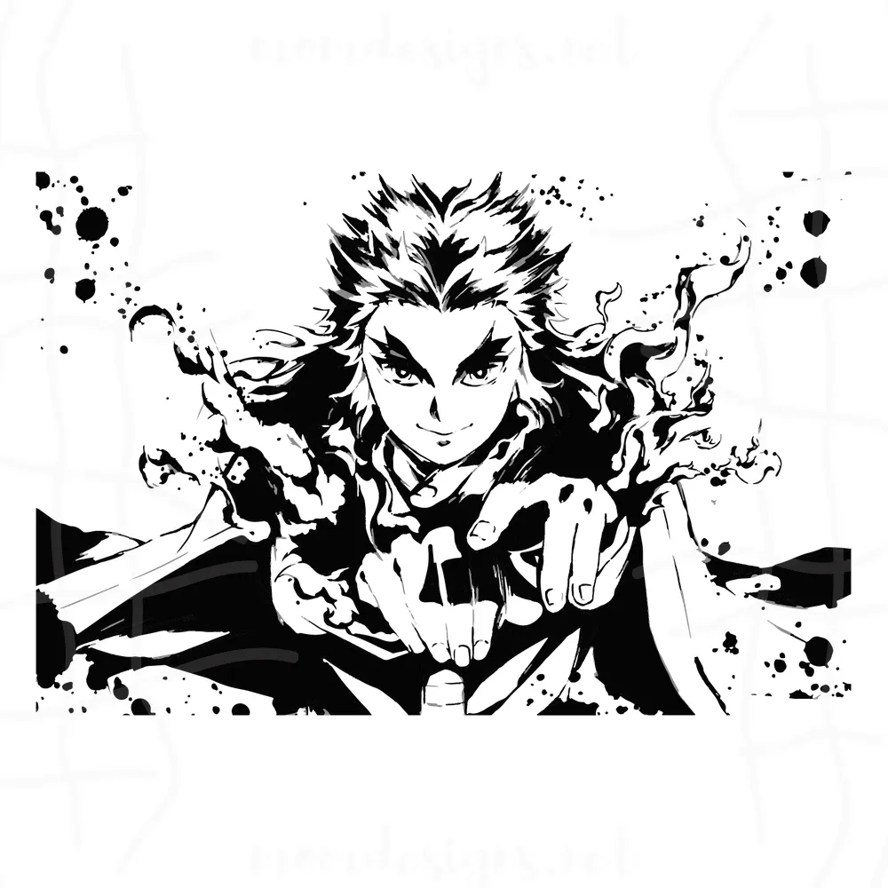 Kyojuro Rengoku Svg, Kimetsu No Yaiba Svg, Demon Slayer Svg, Anime Svg
