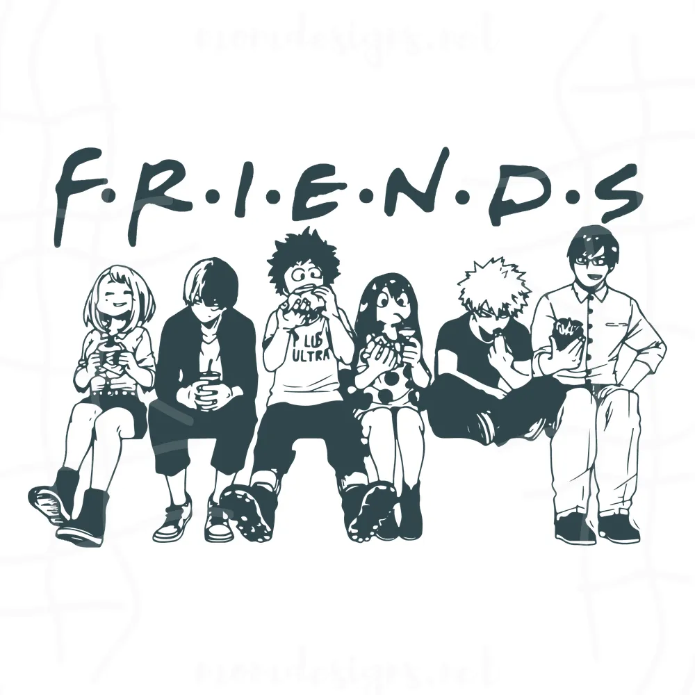 My Hero Academia Friends Svg, Tsuyu Asui Svg, Uraraka Ochako Svg, Shoto Todoroki Svg