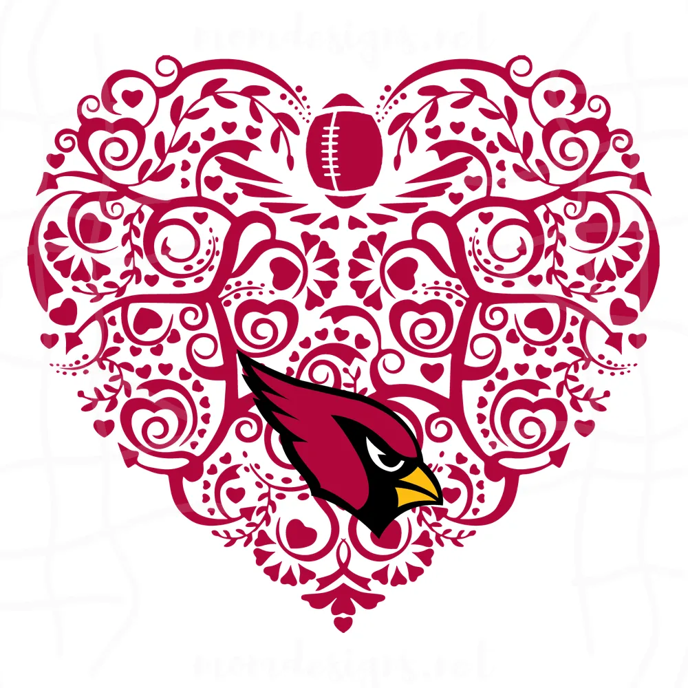 Arizona Cardinals Football Heart Svg, Sport Svg, Arizona Cardinals Svg, Cardinals Football Team, Cardinals Svg, Arizona Svg, Super Bowl Svg, Arizona Football Svg, Cardinals Logo Svg, Cardinals Fan, NFL Teams
