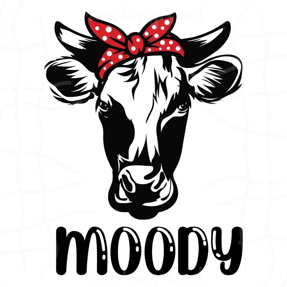 Moody Cow Svg, Trending Svg, Cow Svg, Feifer Svg, Moody Svg, Bad Mood Svg, Cow Girl Svg, Cow Mom Svg, Farm Svg, Farm Animal Svg, Cow With Bandana, Heifer Girl Svg, Farm Life Svg