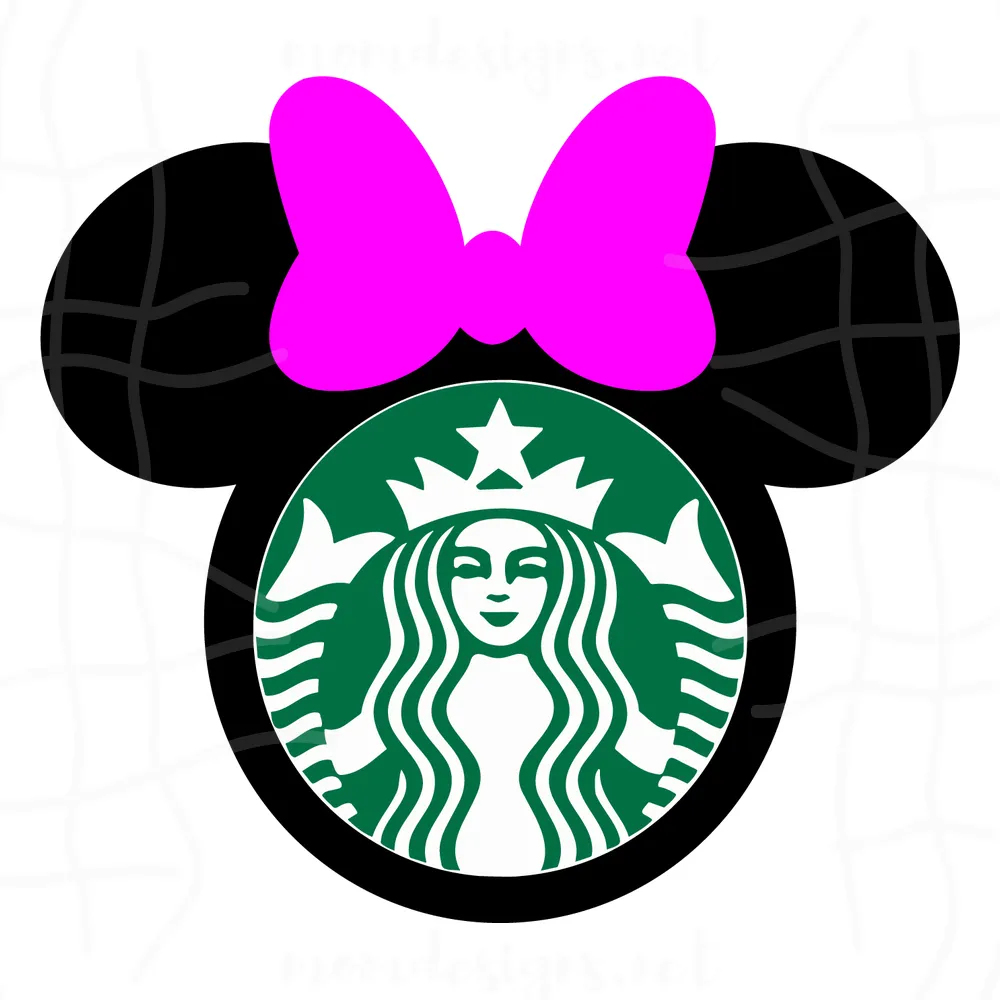 Minnie Mouse Starbucks SVG ,Minnie Mouse SVG, Disney Cutfiles,Disney svg,svg cricut, silhouette svg files, cricut svg, silhouette svg, svg designs, vinyl svg