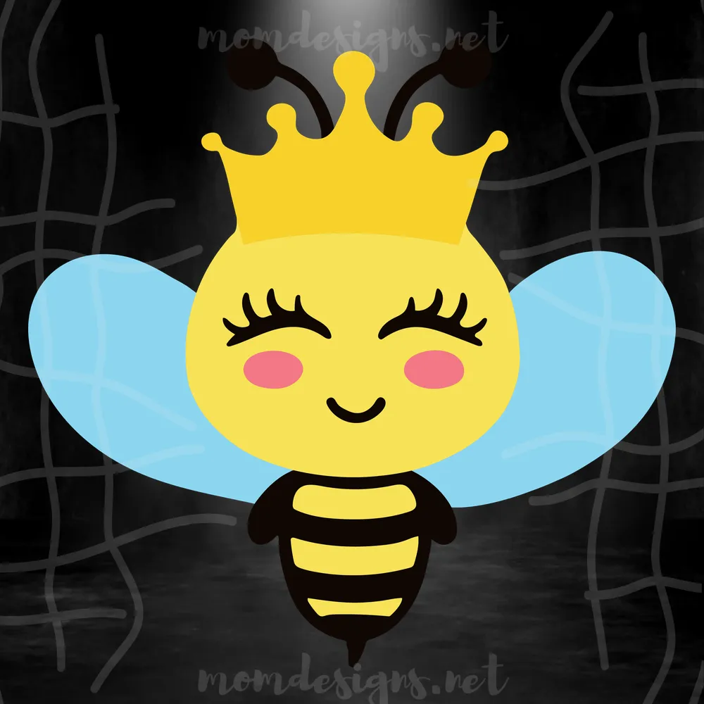 Queen Bee Svg Girl Bee Svg, Girls Cut Files, Cute Bee Svg, Dxf, Eps, Png