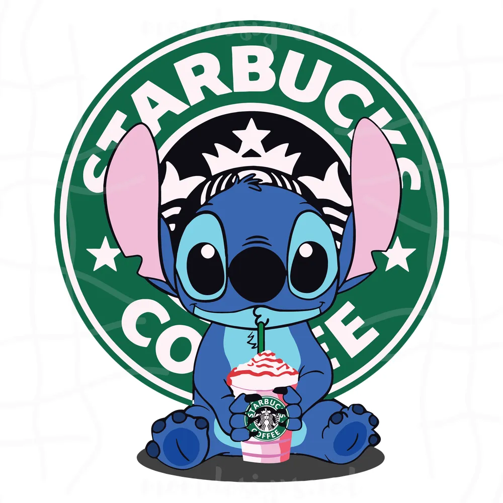 Stitch Drinking Starbucks Coffee Svg, Stitch Coffee Svg, Love Coffee Svg