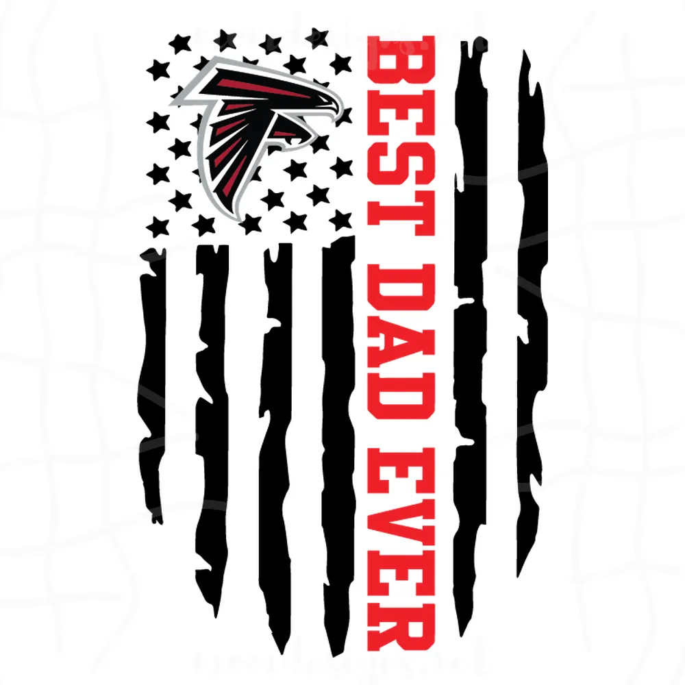 Atlanta Falcons Best Dad Ever American Flag Svg