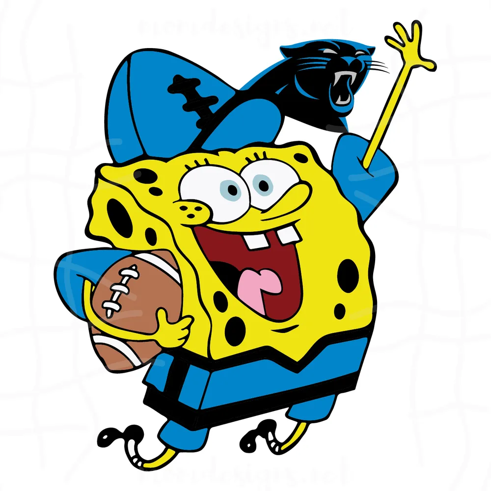 Carolina Panthers Football Spongebob Svg, Sport Svg, Carolina Panthers Svg, Panthers Football Team, Panthers Svg, Carolina Svg, Super Bowl Svg