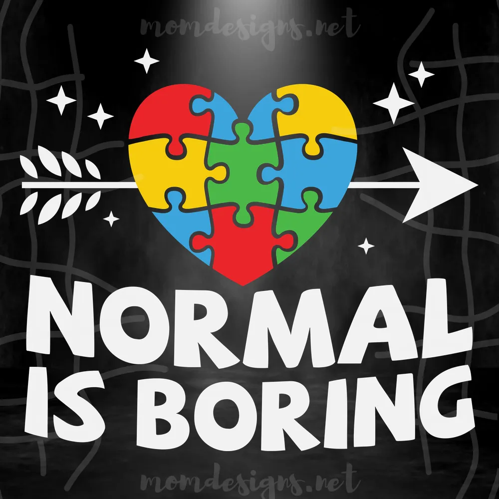 Normal Is Boring Autism Awareness Svg, Autism Awareness Svg, Puzzle Heart Svg