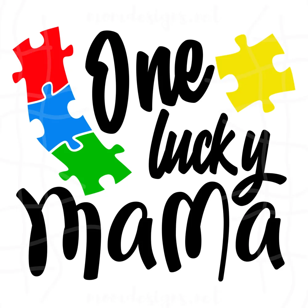 One Lucky Mama Svg, Autism Svg, Autism Awareness Svg, April Autism Month Svg