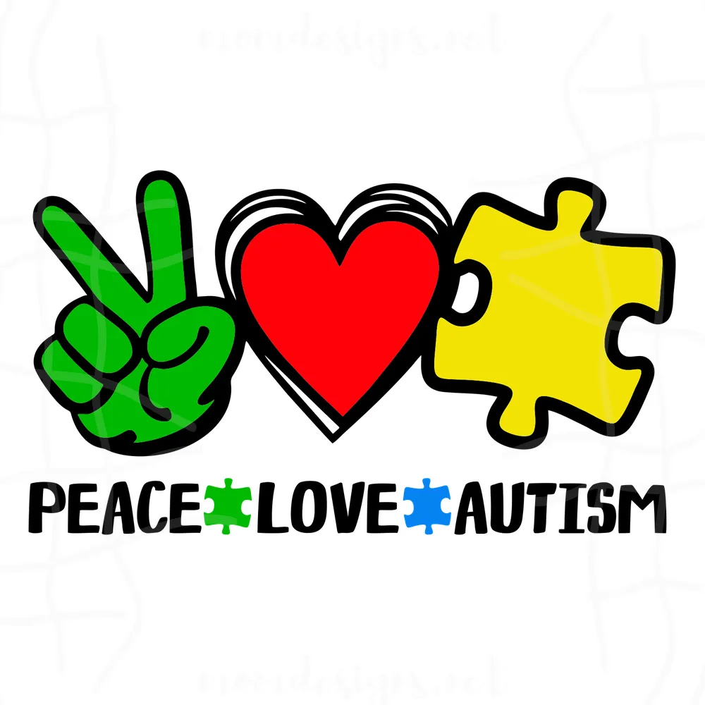 Peace Love Autism Svg, Autism Svg, Autism Awareness Svg, Autism Puzzle Peace Love Autism Svg